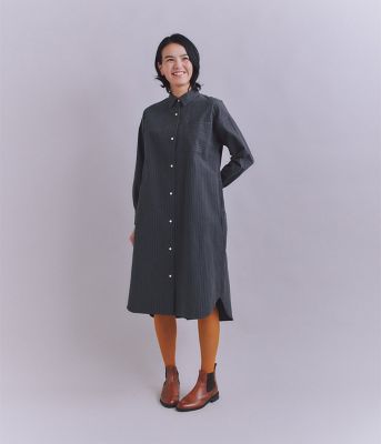 Ｃｏｔｔｏｎ　Ｌｉｎｅｎ　Ｐｉｎ　Ｓｔｒｉｐｅ　ポケットロングシャツドレス（２０２５３７４１６０１２）