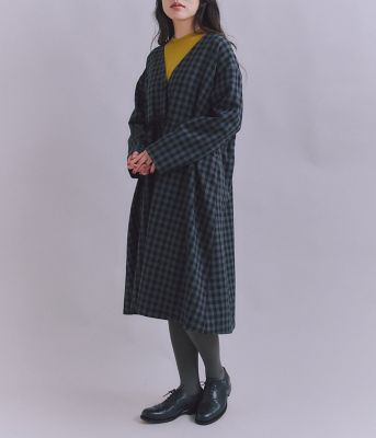 ウォッシャブル】Woolish Block Check リボン