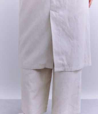 Ｌｉｎｅｎ　Ｃｈａｍｂｒａｙ　ロングジレワンピース（２０２５３７４８５０３１）