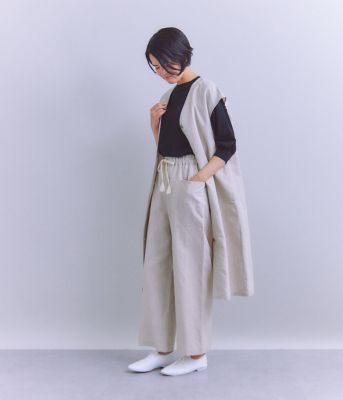 Ｌｉｎｅｎ　Ｃｈａｍｂｒａｙ　ロングジレワンピース（２０２５３７４８５０３１）