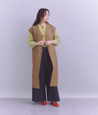 Ｌｉｎｅｎ　Ｃｈａｍｂｒａｙ　ロングジレワンピース（２０２５３７４８５０３１）