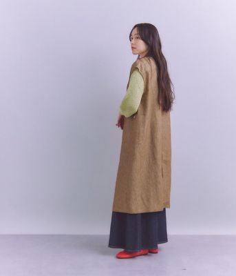 Ｌｉｎｅｎ　Ｃｈａｍｂｒａｙ　ロングジレワンピース（２０２５３７４８５０３１）