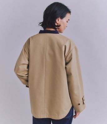 Henry Cotton's スウェード ハーフコート Coated Cotton Poly Twill ヘンリーハーフ