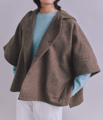 High Count Melton フードポンチョコート