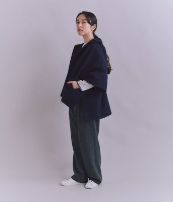 High Count Melton フードポンチョコート