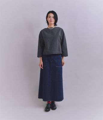 Ｃｏｔｔｏｎ　Ｌｉｎｅｎ　Ｐｉｎ　Ｓｔｒｉｐｅ　ガゼット付ブラウス（２０２５３７６１６０１２）