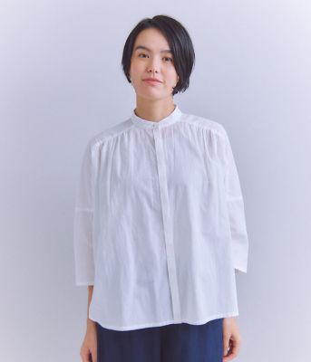 Ｓｌａｂ　Ｙａｒｎ　Ｃｏｔｔｏｎ　Ｌａｗｎ　ピンタックギャザーブラウス（２０２５３７６４５０２２）