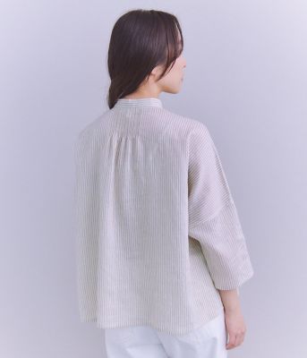 ［ＡＣＡＲ］Ｔｈｉｎ　Ｓｔｒｉｐｅ　ピンタックギャザーブラウス（２０２５３７６４５０２３）
