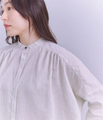 ［ＡＣＡＲ］Ｔｈｉｎ　Ｓｔｒｉｐｅ　ピンタックギャザーブラウス（２０２５３７６４５０２３）