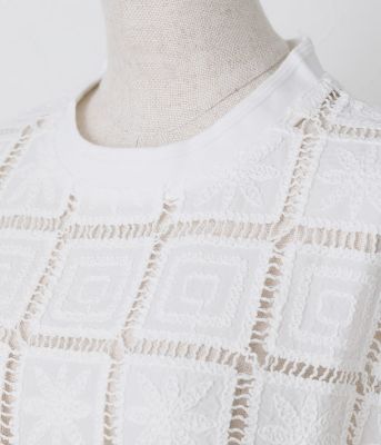 Ｓｑｕａｒｅ　Ｅｍｂｒｏｉｄｅｒｙ　Ｌａｃｅ　ブラウス（２０２５３７６８５００３）