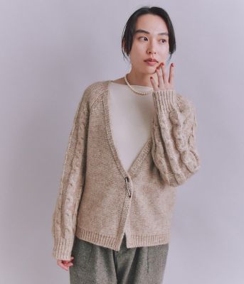 ＜SIPULI (Women)＞Ｃｏｔｔｏｎ　Ａｌｐａｃａ　ケーブルラグランニットカーディガン（２０２５３７７１６７５１）