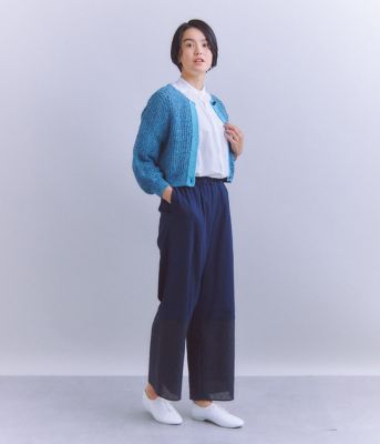 ニット セーター Linen Polyester Yarn 配色ニットカーディガン レディース SIPULI ニット セーター Linen Polyester Yarn 配色ニット