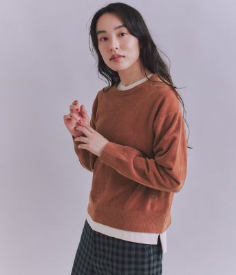 ＜SIPULI (Women)＞【ウォッシャブル】Ｃｒｅａｍｙ　Ｃｏｔｔｏｎ　玉ねぎ刺繍クルーネックニット（２０２５３７７７６７３２）