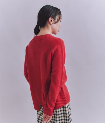 Australia Lamb サドルショルダースリットニット