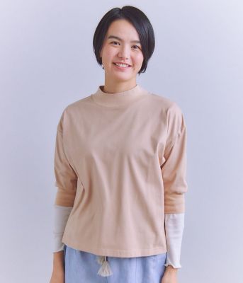 tシャツ Lusuter Soft Jersey モックネックプルオーバー レディース Luster Soft Jersey モックネックプルオーバー