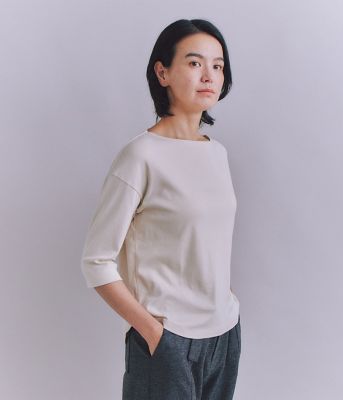 SIPULI (Women)/シプリ ［ＬＯＴＵＳ］Ｕｒｔｌａ　Ｈｉｇｈ　Ｇａｕｇｅ　Ｒｉｂ　６分袖　ボートネックプルオーバー（２０２５３７８６６８９９）