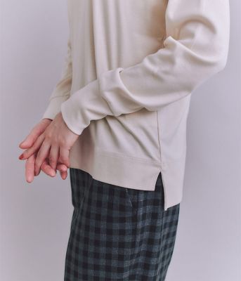 tシャツ 「LOTUS」Urtla High Gauge Rib 袖リブクロスネックプルオーバー レディース LOTUS］Urtla High Gauge Rib 袖リブクロスネックプルオーバー
