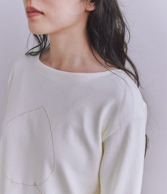 未使用　¥88500 刺繍入りスリップ 80-90サイズ Crepe Double Face Knit SIPULI刺繍