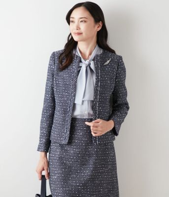 ニューヨーカー　レディース紺ジャケット（L13号） NEWYORKER ニューヨーカー レディース ジャケット ウール混