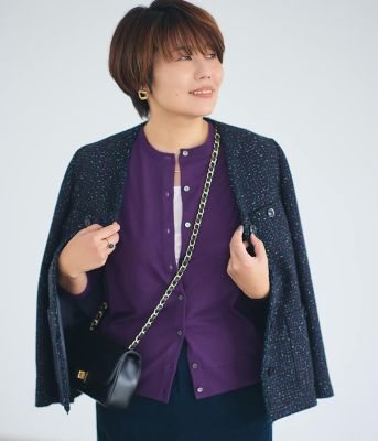 ネオンツイード ノーカラージャケット セール】 ネオンネップツイードジャケット （ノーカラージャケット