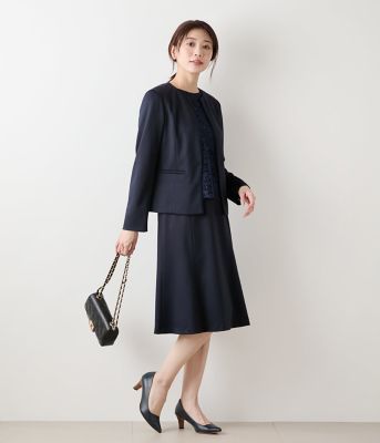美品❤️ウォッシャブル 23区 ノーカラージャケット 黒 レディースM アウトレット】Oggiコラボ 2wayストレッチ ノーカラージャケット