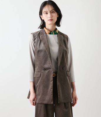 ＜NEWYORKER (Women)＞【ウォッシャブル】ライトコール　ダブルブレストジレ（２０２５５１１９６２１２）
