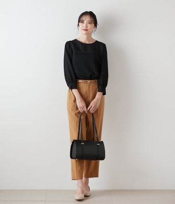 【ウォッシャブル】コンパクトダブルクロス　センタープレステーパードパンツ（２０２５５１３１５１２２）