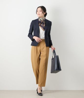 【ウォッシャブル】コンパクトダブルクロス　センタープレステーパードパンツ（２０２５５１３１５１２２）