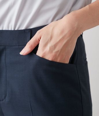 【ウォッシャブル】シャークスキン　クロップドテーパードパンツ（２０２５５１３１５３５１）