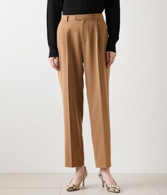 ニューヨーカー（NEWYORKER）/ギャバライクポリエステル タックテーパードパンツ ギャバライクポリエステル タックテーパードパンツ