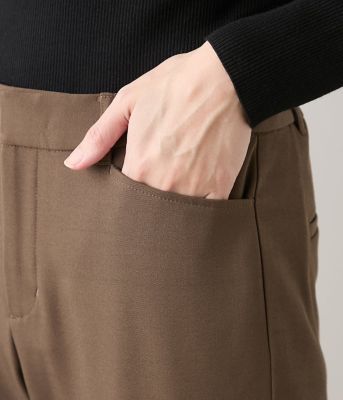 ウォッシャブル】裏起毛 あったかテーパードパンツ