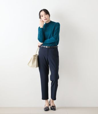 ウォッシャブル】裏起毛 あったかテーパードパンツ