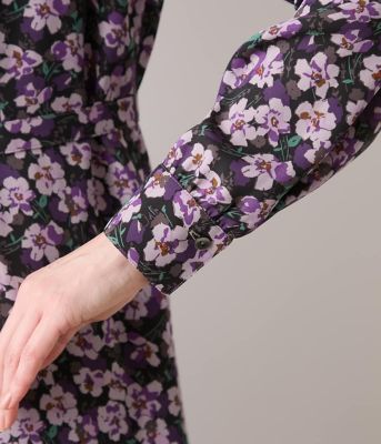 ニューヨーカー（NEWYORKER）/【ウォッシャブル】ビオラフラワープリント ティアードギャザーロングワ ウォッシャブル】ビオラフラワープリント ティアードギャザーロング