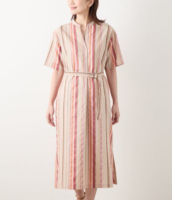 美品 〈Rito〉マルチストライプシャツワンピース ロングワンピース マルチストライプ柄ロングシャツワンピース | Northmall（ノース