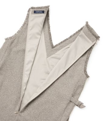 ウォッシャブル】TRツイルツィード Vネックジャンパースカート