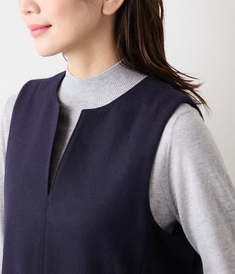 NEWYORKER MELTON キーネックジャンパースカート