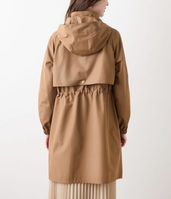 ウォッシャブル】TCナチュラルクロス フード付きアウター