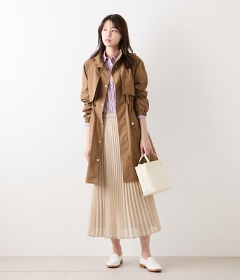 ウォッシャブル】TCナチュラルクロス フード付きアウター