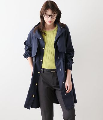 【送料無料】NEWYORKER (Women)/ニューヨーカー TCナチュラルクロス フード付きアウター(202551556210) 75ネイビー 【三越伊勢丹/公式】