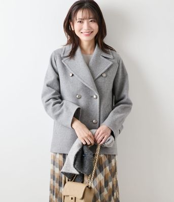 【送料無料】NEWYORKER (Women)/ニューヨーカー ラムウールモッサ ピーコート(202551556260) 03グレー コート・ジャケット【三越伊勢丹/公式】