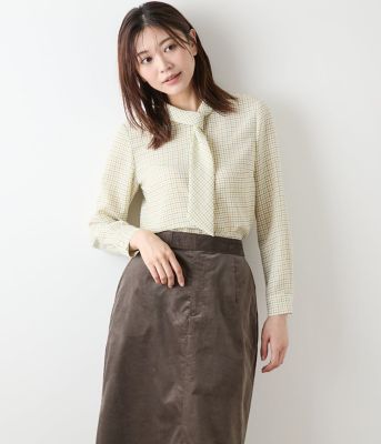 タッターソールプリント ボウタイブラウス
