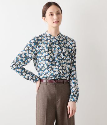 ＜NEWYORKER (Women)＞ビオラフラワープリント　フロントフリルブラウス（２０２５５１６１６１７２）