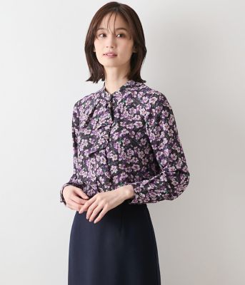 ⭐︎himalaya⭐︎ 45R お花　アップリケオーバーブラウス ⭐︎himalaya様専用⭐︎ 45R お花 アップリケオーバーブラウス - メルカリ