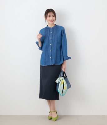 EDWIN 7．2オンス スタンドカラーデニムシャツ