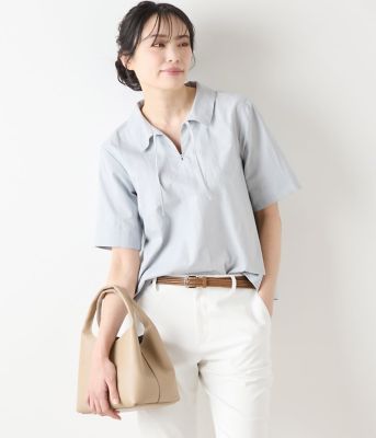 NEWYORKER (Women)/ニューヨーカー コットンリネンドビーストライプ プルオーバーブラウス(202551655262) 73サックス トップス【三越伊勢丹/公式】