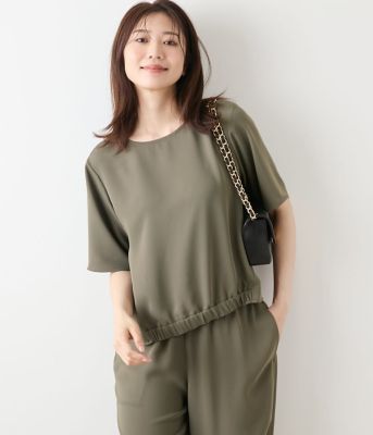 【SALE】NEWYORKER (Women)/ニューヨーカー ポリエステルダブルクロス フロントギャザーブラウス(202551656111) 54カーキグリーン トップス【三越伊勢丹/公式】