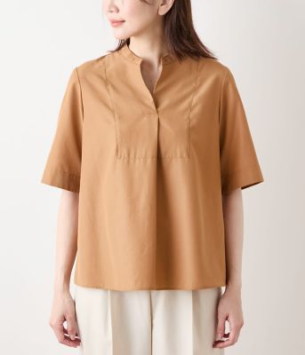 【美品】詩仙堂　夜景プリント スキッパーシャツ　カットソー TCライトタンブラー 5分袖ビブフロントスキッパーシャツ