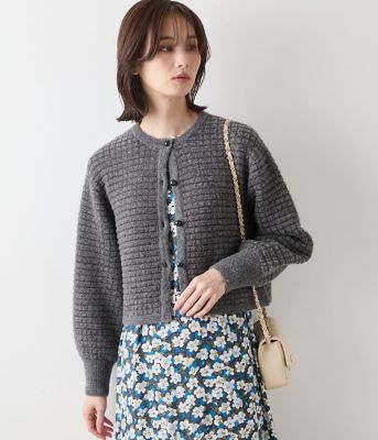 ＜NEWYORKER (Women)＞ブークレー格子柄　クルーネックショートカーディガン（２０２５５１７１６５７０）