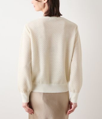 手洗い可能】トライアングルラメ クルーネックニットプルオーバー