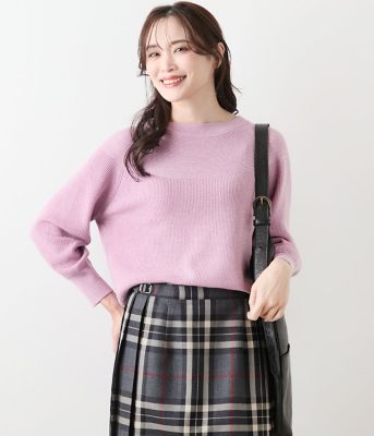 ＜NEWYORKER (Women)＞【手洗い可能】片畦ラメブレーティング　クルーネックニット（２０２５５１７１６９６０）